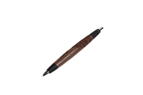 ボールペン（さくら柄）　ブラックウォールナット材　